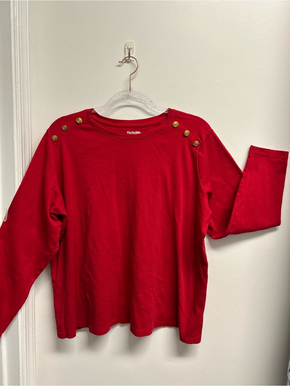 Anchor buttons long sleeve cotton tee